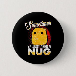Funny Chicken Nugget Fast Food Costume Button