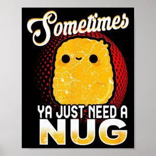 Funny Chicken Nugget Fast Food Costume Poster