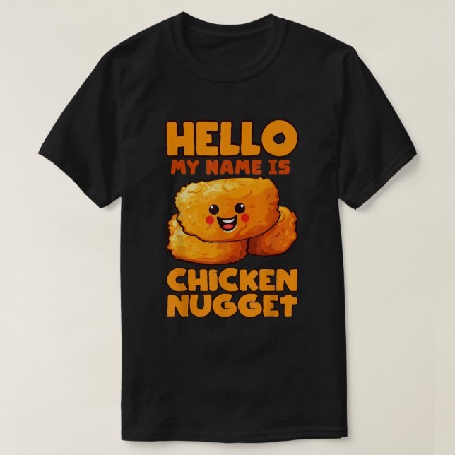 Funny Chicken Nugget Name Tag Costume Tee (Design Front)
