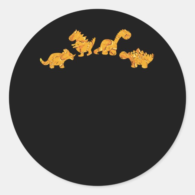 Funny Chicken Nuggets Dino Food Dinosaur Lover Classic Round Sticker (Front)