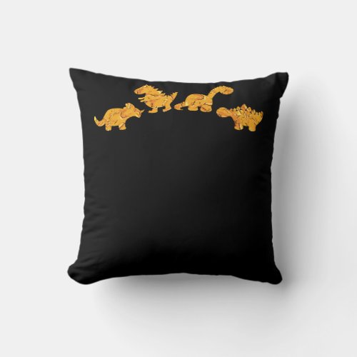 Funny Chicken Nuggets Dino Food Dinosaur Lover Throw Pillow