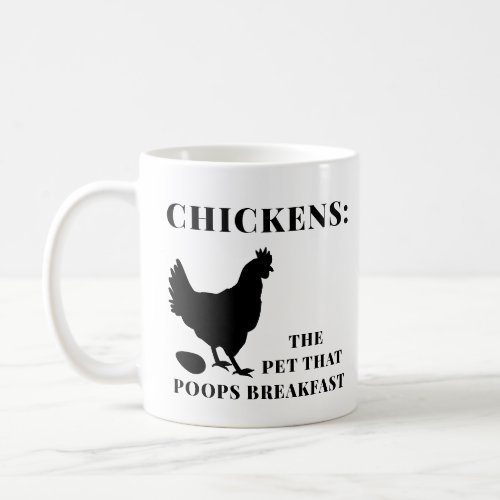 Funny Chicken Poops Breakfast Coffee Mug