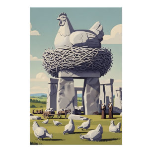 Funny chicken poster