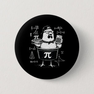 Funny Chicken Pot Holding Calculator Math Teacher Button
