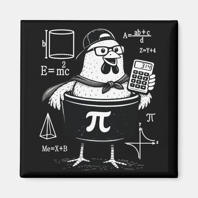 Funny Chicken Pot Holding Calculator Math Teacher  Magnet (Front)