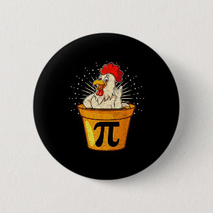 Funny chicken pot math joke for teachers students button
