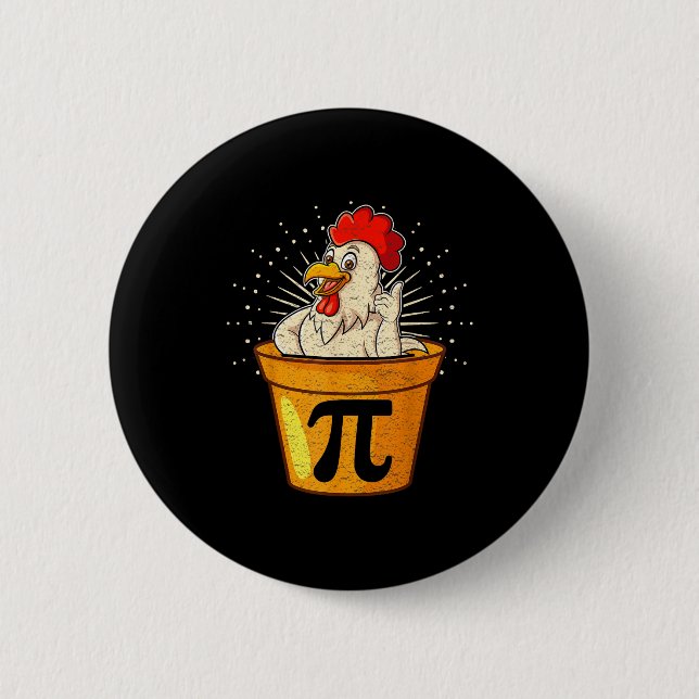 Funny chicken pot math joke for teachers students  button (Front)