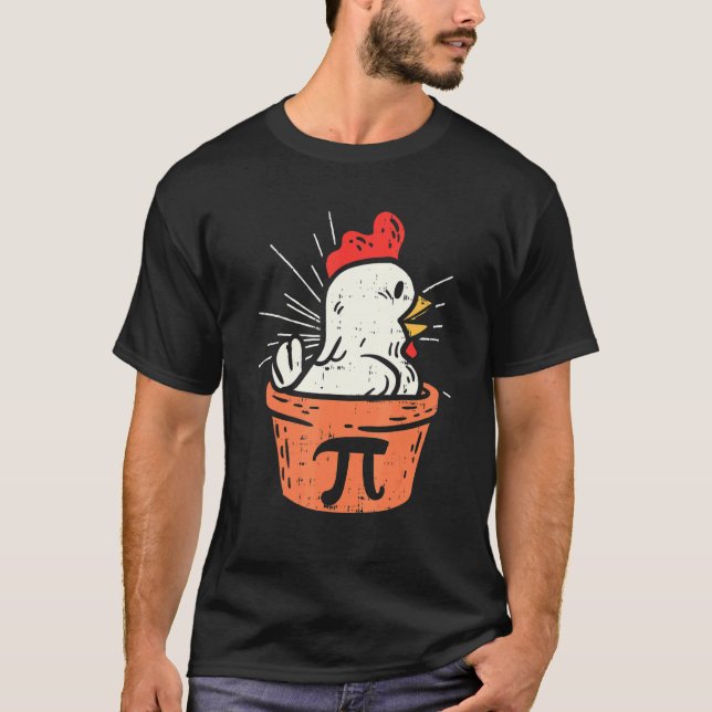 Funny Chicken Pot Pi  Day Pie Math  Geek  3 14 T-Shirt (Front)