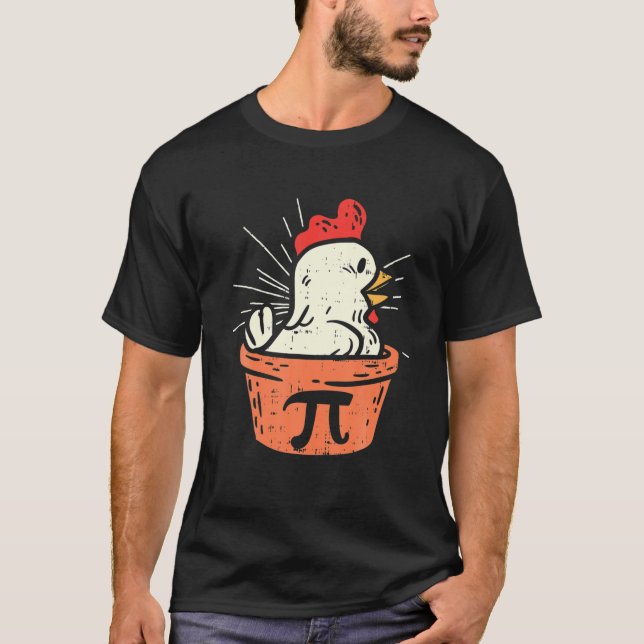 Funny Chicken Pot Pi Day Pie Math Lover Geek Gift T-Shirt (Front)