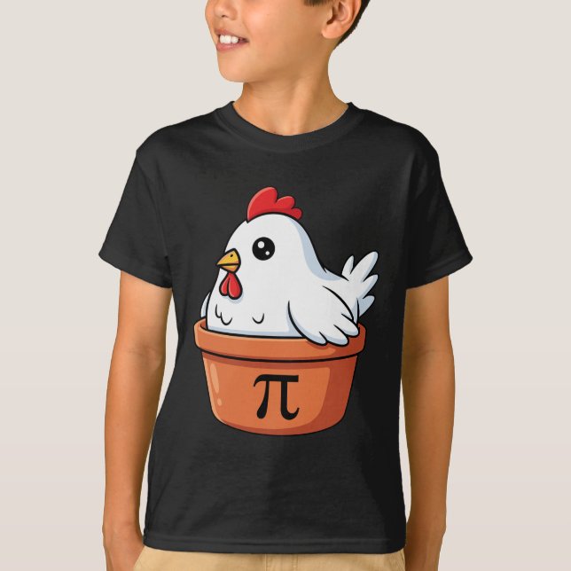 Funny Chicken Pot Pi Day Pie Math Lovers Teachers  T-Shirt (Front)