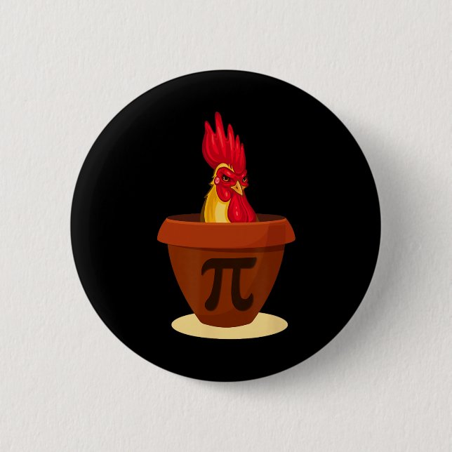 Funny Chicken Pot Pie - Chicken Pi Day 2019 Shirt  Button (Front)