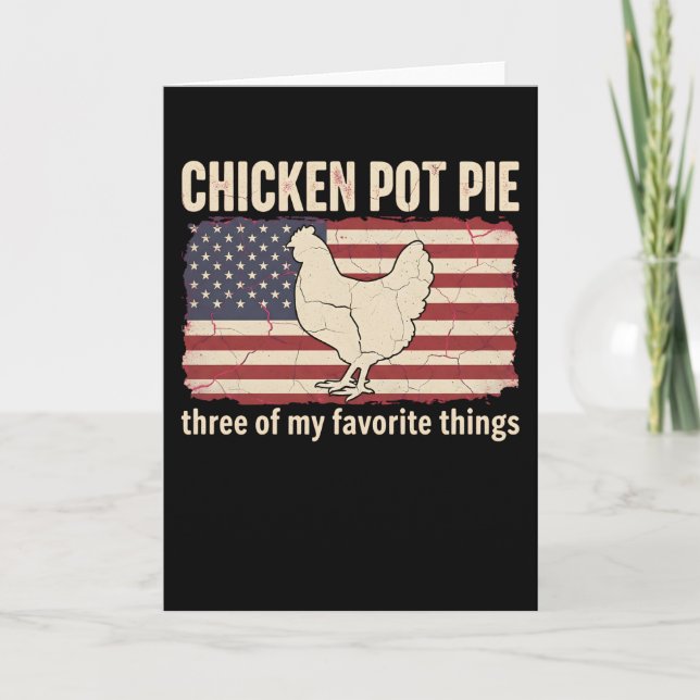 Funny Chicken Pot Pie Farm Chicken Lover Rustic Card (Front)