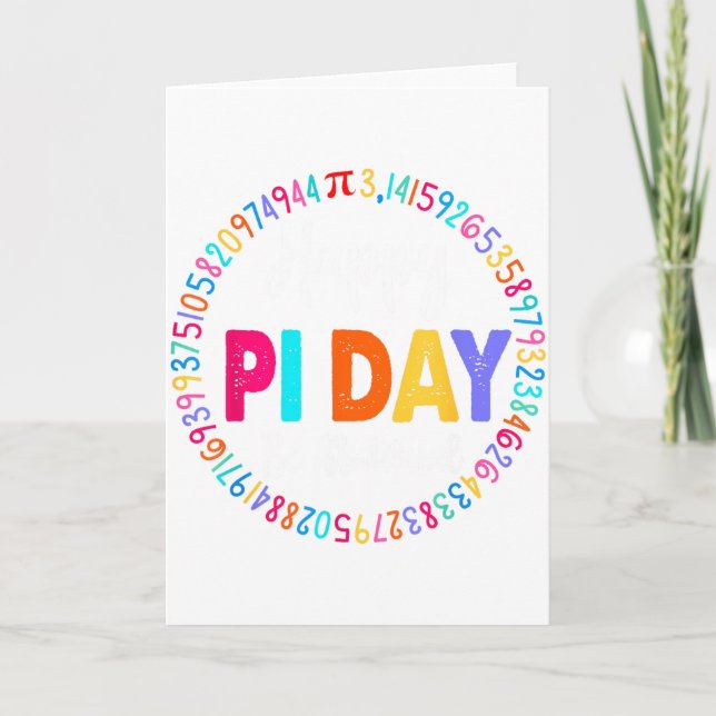Funny Chicken Pot Pie Happy Pi Day 3.14 Math Teach Card (Front)