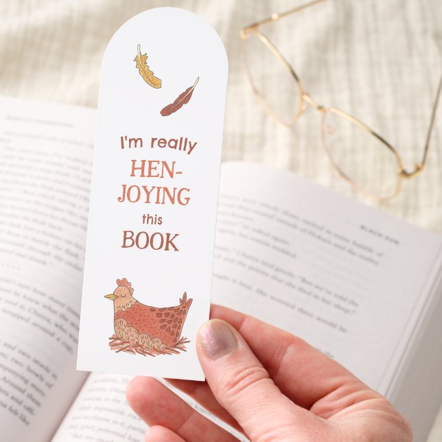 Funny Chicken Pun Book Lovers Bookmarks (Hand)