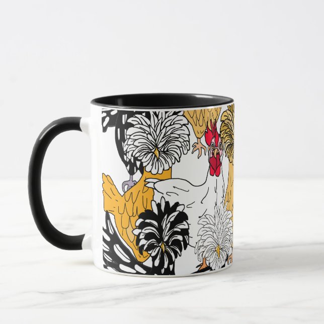 Funny Chicken Pun | Chicken Quote Morning Humor  Mug (Left)