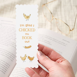 Funny Chicken Pun Library Bookmarks