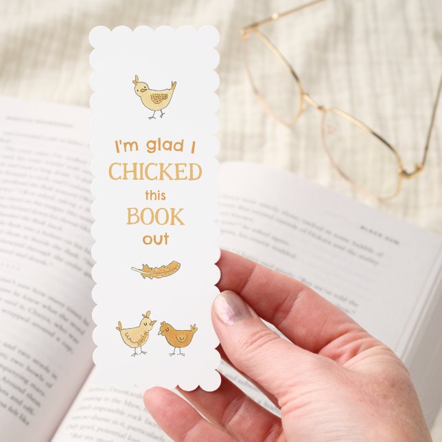 Funny Chicken Pun Library Bookmarks (Hand)