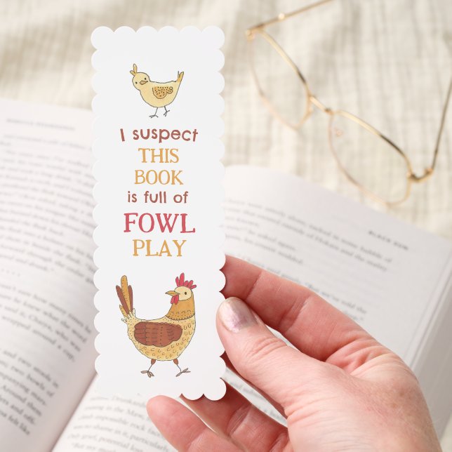 Funny Chicken Pun Mystery Readers Bookmarks (Hand)