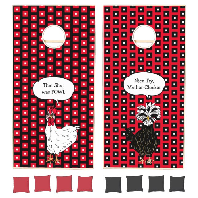 Funny Chicken Puns Country Barn Farm   Cornhole Set (Set)