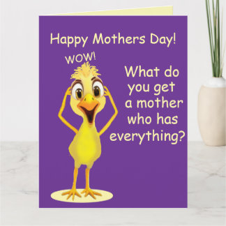Funny Chicken Purple Mother's Day Card