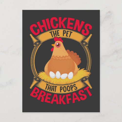 Funny Chicken Quote Breakfast Poop Hen Farming Postcard