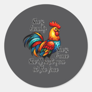 Funny Chicken Quote  Classic Round Sticker