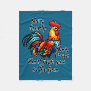 Funny Chicken Quote Fleece Blanket