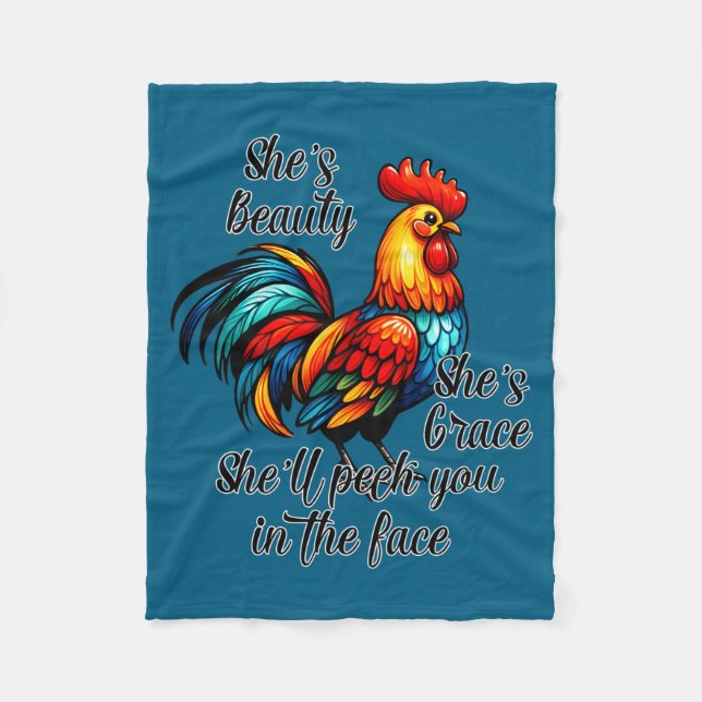 Funny Chicken Quote  Fleece Blanket (Front)