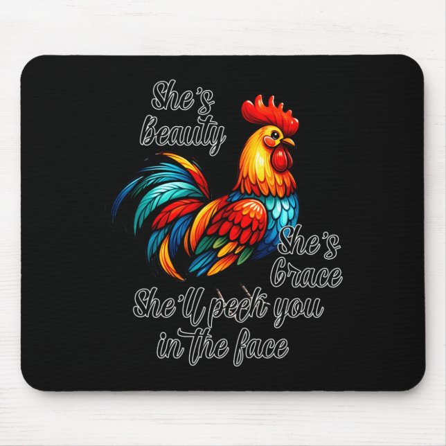 Funny Chicken Quote  Mouse Pad (Front)