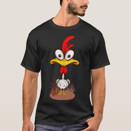 Funny Chicken Rooster Graphic Chicken Farmer Gift T_Shirt