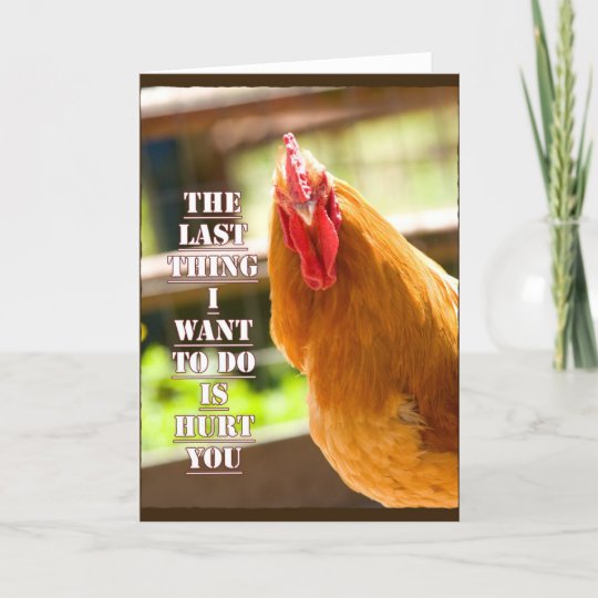 Funny Chicken/Rooster Quote Notecard | Zazzle.com