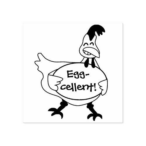 Funny Chicken Rubber Stamp for Teachers Excellent