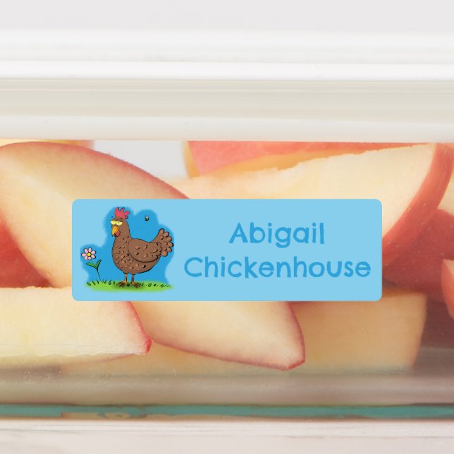Funny chicken rustic cartoon personalized labels (Affixed)