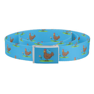Funny chicken rustic whimsical cartoon belt