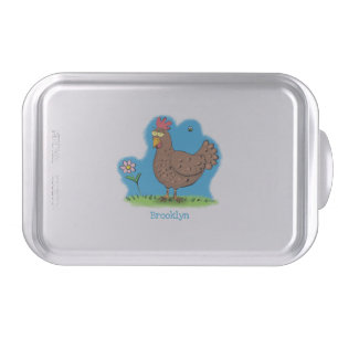 Funny chicken rustic whimsical cartoon cake pan