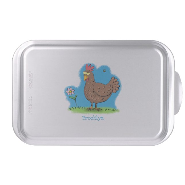 Funny chicken rustic whimsical cartoon cake pan (Front)