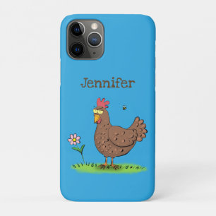 Funny chicken rustic whimsical cartoon iPhone 11 pro case