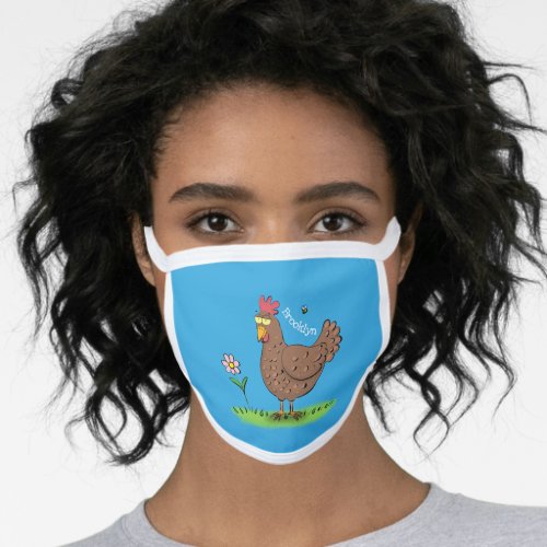 Funny chicken rustic whimsical cartoon face mask