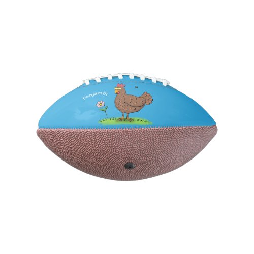 Funny chicken rustic whimsical cartoon football