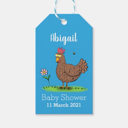 Funny chicken rustic whimsical cartoon gift tags