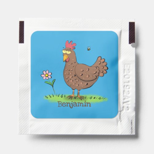 Funny chicken rustic whimsical cartoon hand sanitizer packet