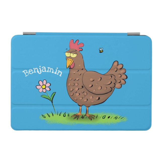 Funny chicken rustic whimsical cartoon iPad mini cover (Horizontal)