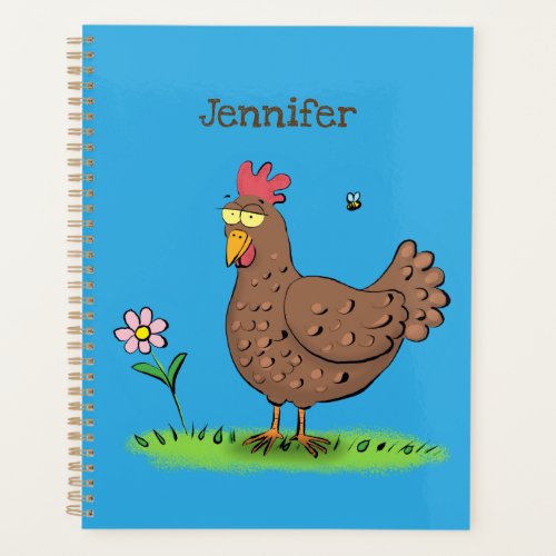 Funny chicken rustic whimsical cartoon planner