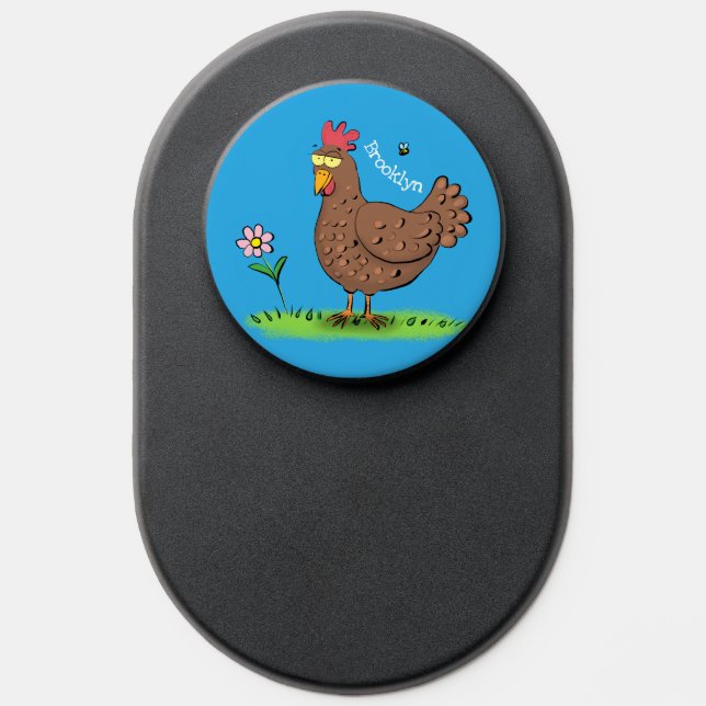 Funny chicken rustic whimsical cartoon PopSocket (Popsocket)