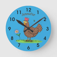 Funny chicken rustic whimsical cartoon
