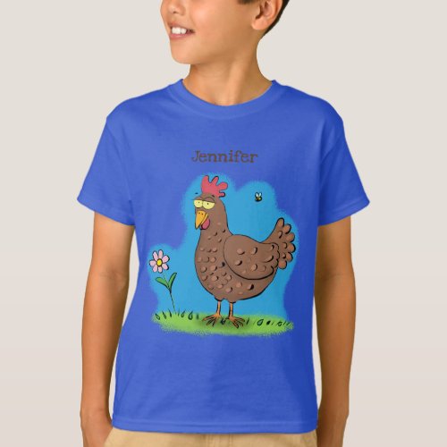 Funny chicken rustic whimsical cartoon T_Shirt