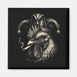 Funny chicken smoking cigarette meme rooster jeste magnet