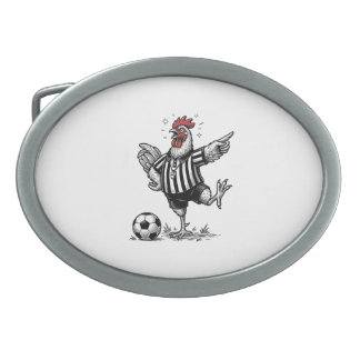 Funny Chicken Soccer Vintage Engraving Shirt_1 Belt Buckle