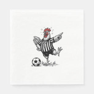 Funny Chicken Soccer Vintage Engraving Shirt_1 Napkins