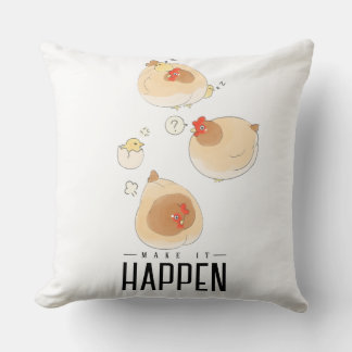 funny chicken throw pillow